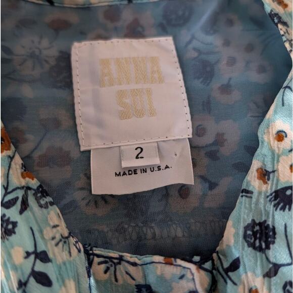Anthropologie Anna Sui Floral Silk Sleeveless Button Blouse, size 2 - Picture 3 of 7